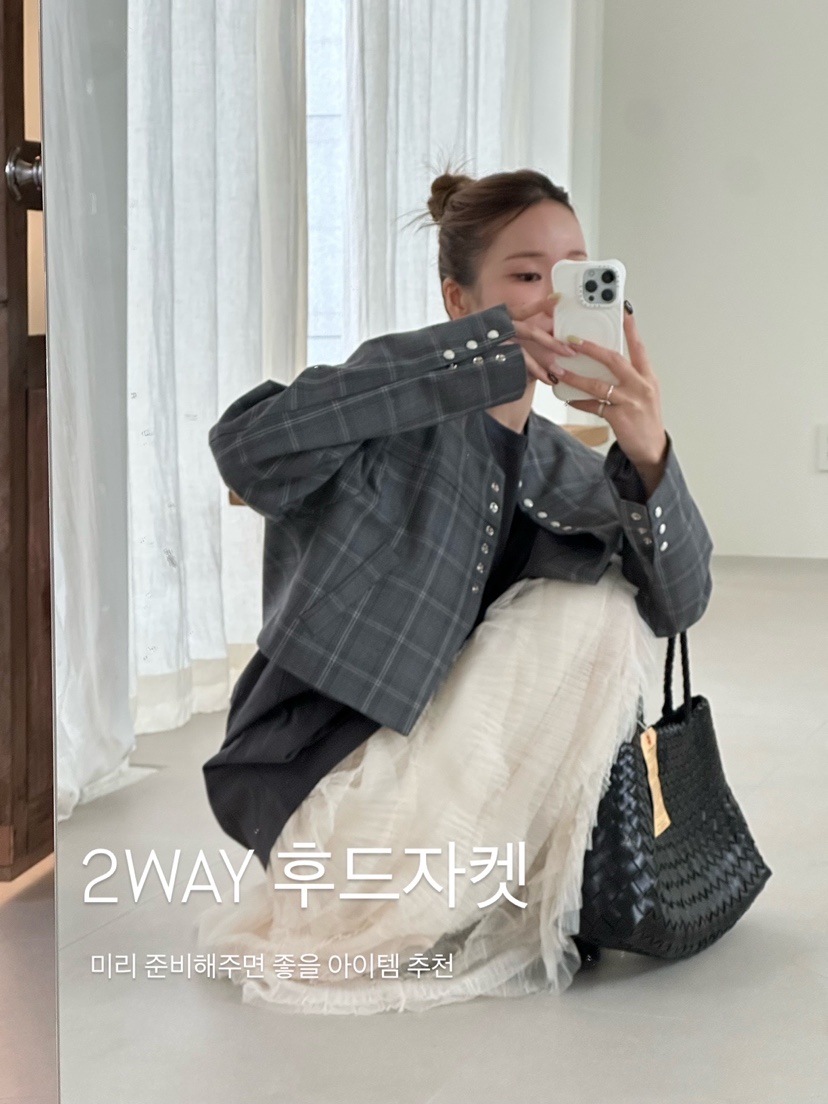 ZEROZERO韓國代購㊣女士新品熱賣人氣夾克帽子可拆卸格紋連帽ZEROZERO夾克