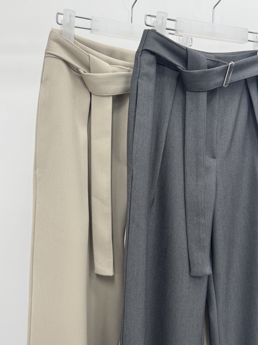 MOSMOS㊣東大門代購女士新款熱賣26春夏推薦人氣休閑褲含腰帶MOSMOS休閑褲