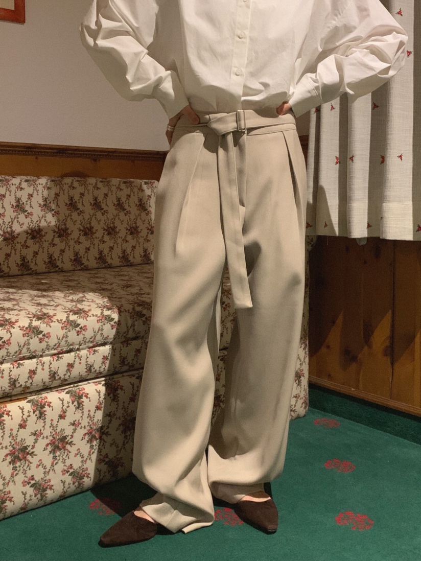 MOSMOS㊣東大門代購女士新款熱賣26春夏推薦人氣休閑褲含腰帶MOSMOS休閑褲