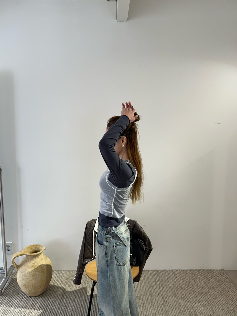 ZEROZERO韓國代購㊣女裝新品真品職業人氣26春夏長袖T恤雙層ZEROZERO長袖T恤