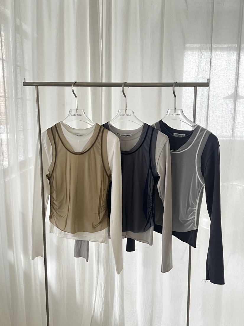 ZEROZERO韓國代購㊣女裝新品真品職業人氣26春夏長袖T恤雙層ZEROZERO長袖T恤