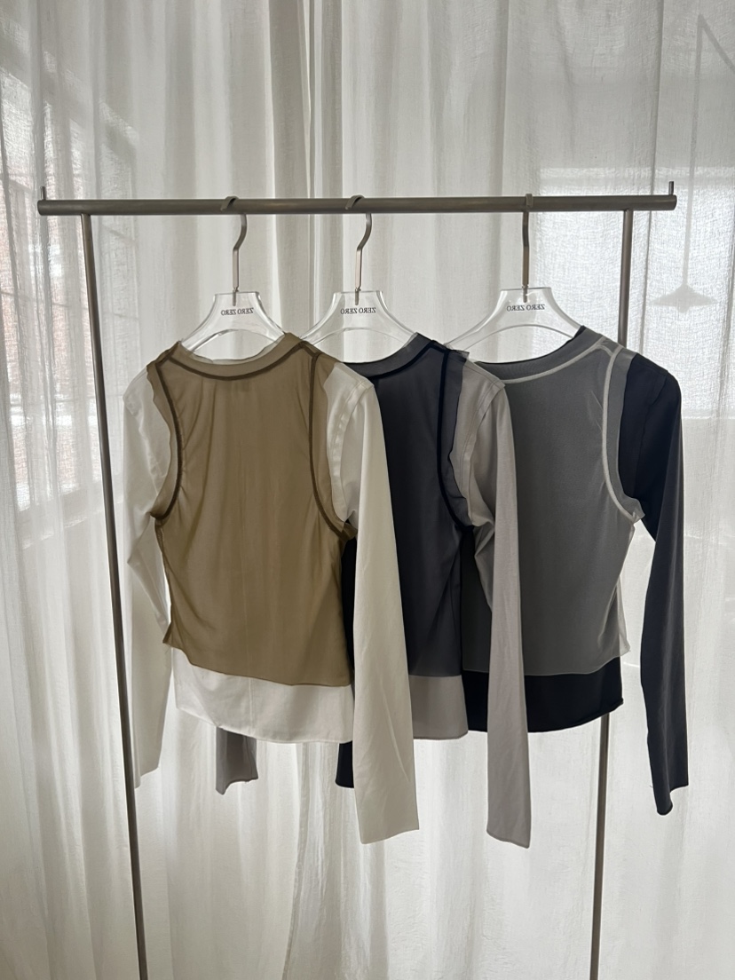 ZEROZERO韓國代購㊣女裝新品真品職業人氣26春夏長袖T恤雙層ZEROZERO長袖T恤