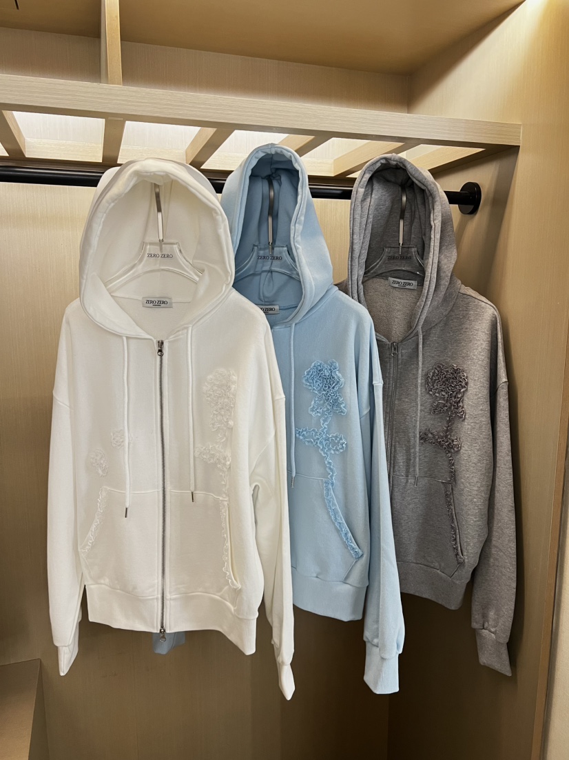 ZEROZERO㊣東大門實拍女裝新品推薦職業衛衣連帽拉鏈衫蕾絲ZEROZERO衛衣