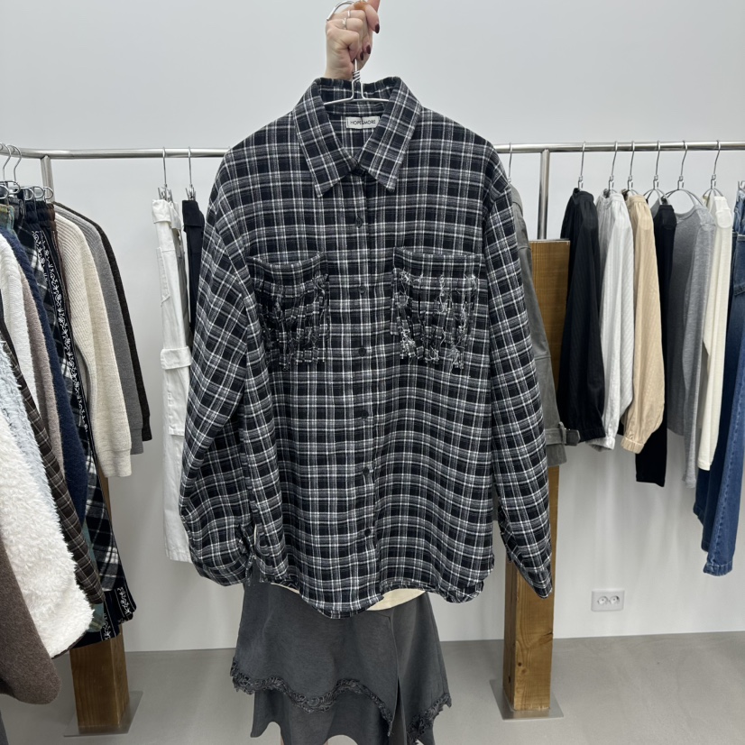 ENHANCE東大門直郵㊣女裝新款真品休閑人氣時尚襯衫蕾絲衫流蘇ENHANCE襯衫/蕾絲衫圖色2