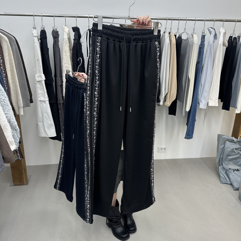 ENHANCE東大門直郵㊣女士新品休閑職業推薦熱賣26春夏休閑褲刺繡ENHANCE休閑褲圖色3黑色