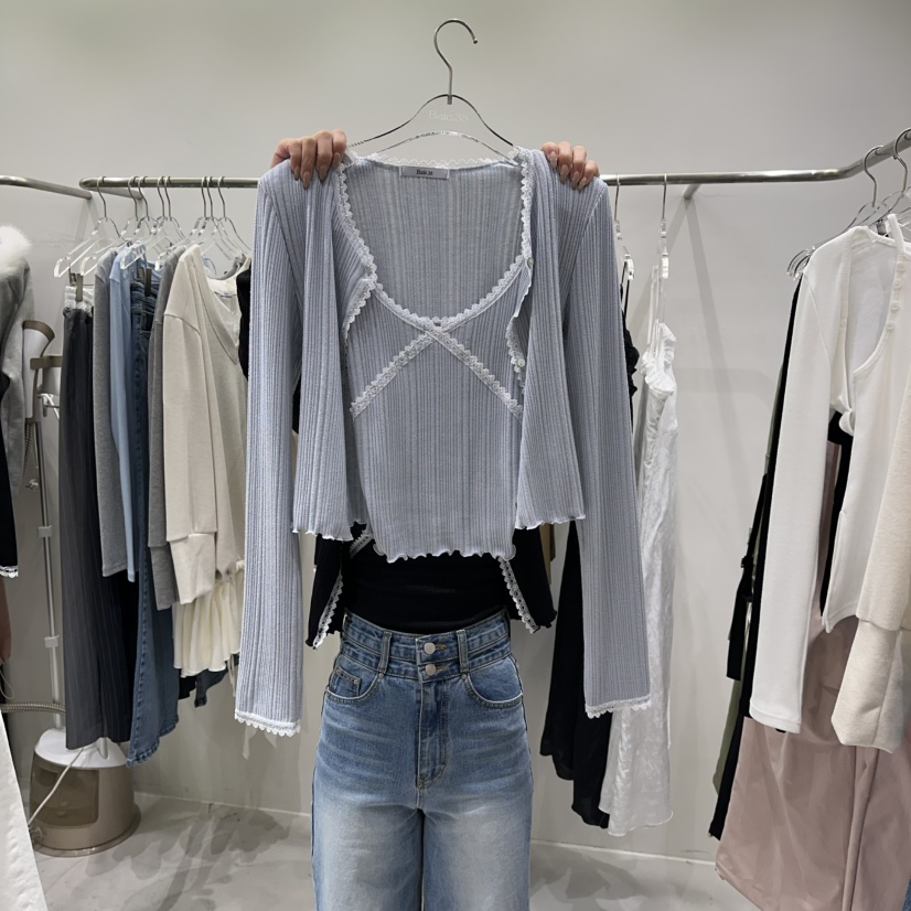 BAIE.38韓國直郵㊣女裝新品26春夏熱賣人氣套裝春款蕾絲開衫BAIE.38套裝圖色2