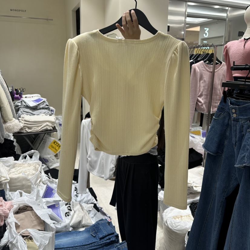 MONOPOLY韓國代購㊣女士新款26春夏真品職業熱賣長袖T恤春款MONO_POLY長袖T恤