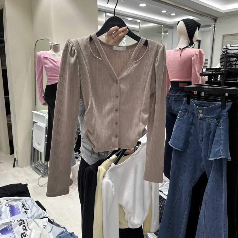 MONOPOLY韓國代購㊣女士新款26春夏真品職業熱賣長袖T恤春款MONO_POLY長袖T恤圖色2