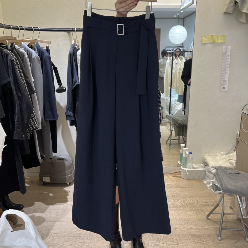 W AND J韓國代購㊣女士新款休閑推薦職業休閑褲含腰帶春款W AND J休閑褲圖色4