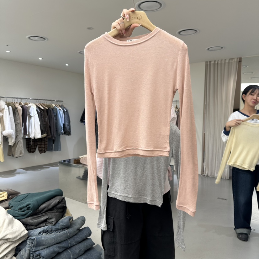 VAULT㊣東大門代購女裝新品熱賣人氣休閑職業時尚長袖T恤春款VAULT長袖T恤圖色1