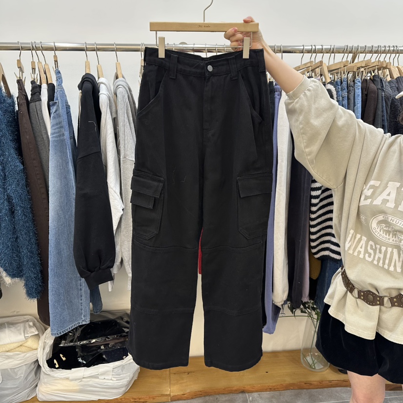 DELIGHT-L東大門直郵㊣女裝新品休閑休閑褲工裝褲口袋春款DELIGHT-L休閑褲圖色3