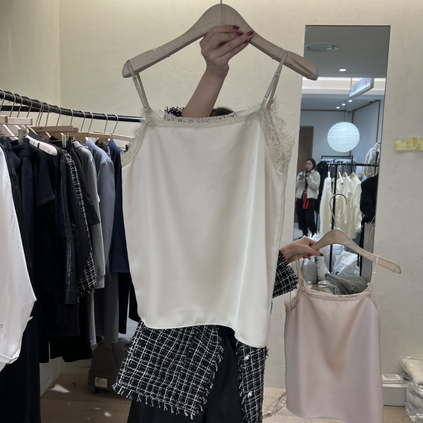 W AND J韓國直郵㊣女裝新款真品休閑時尚推薦吊帶背心春款W AND J吊帶/背心