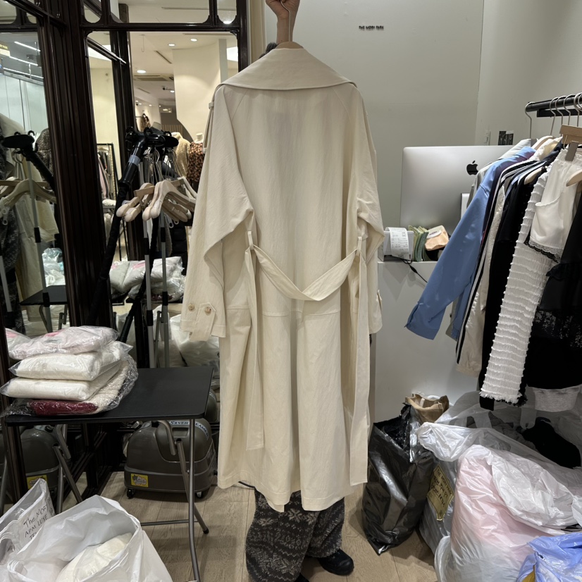 THEMORYPARK東大門直郵㊣女裝新款人氣休閑長款風衣含腰帶春款THE MORY PARK長款風衣