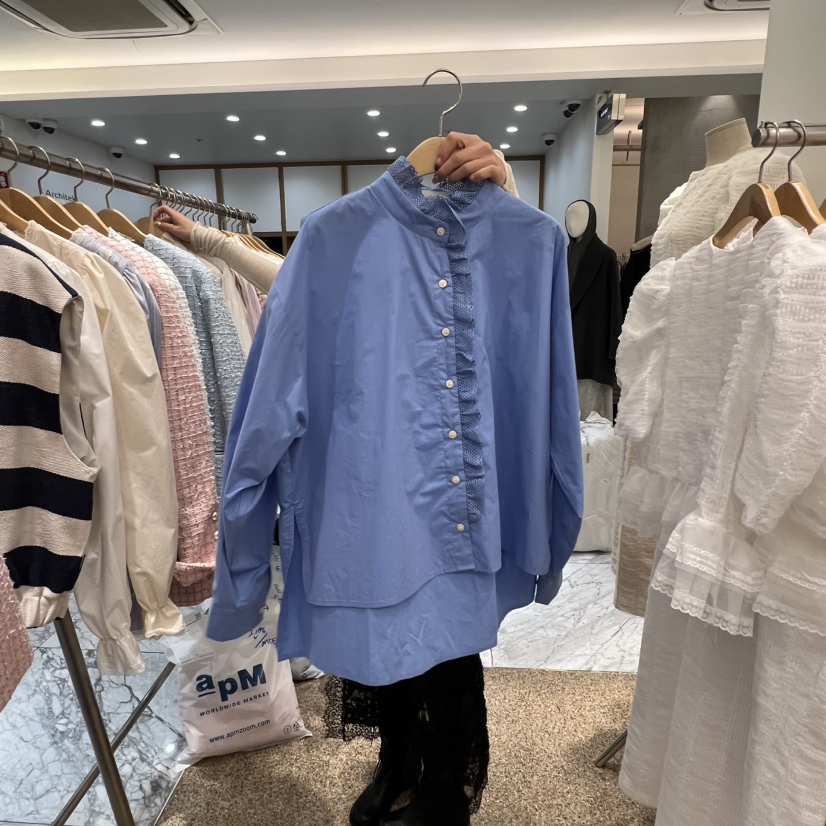 A㊣東大門代購女裝新品26春夏休閑時尚真品推薦熱賣襯衫蕾絲衫A STORE襯衫/蕾絲衫圖色1