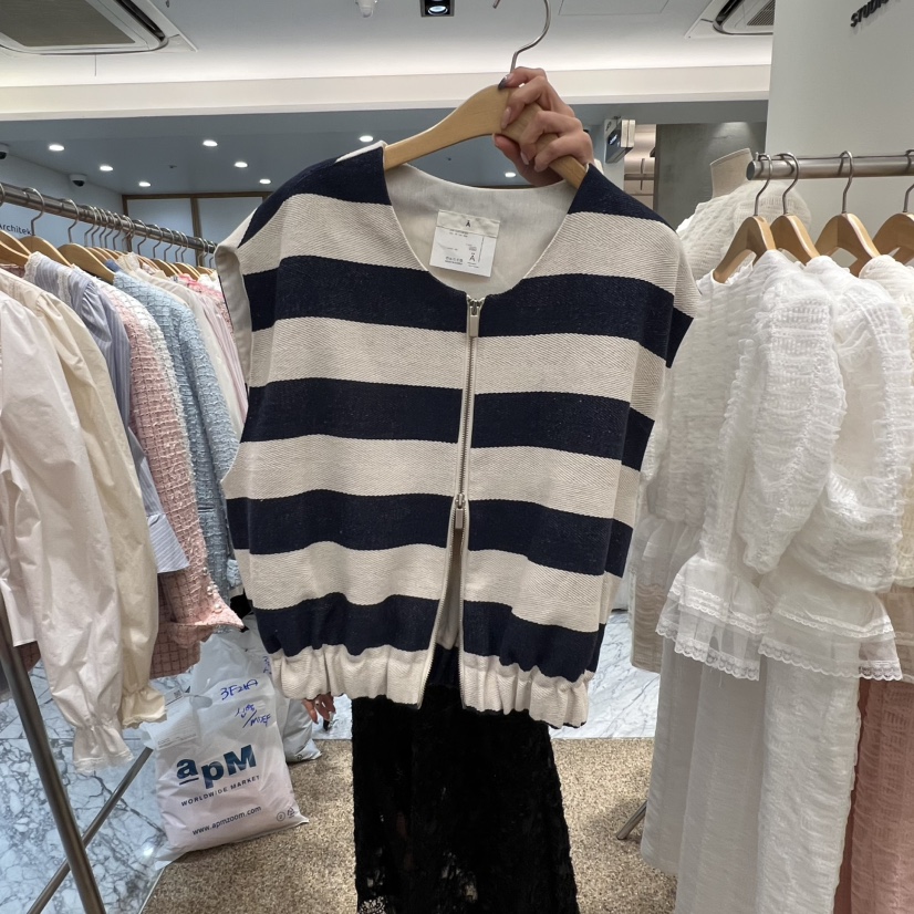 A㊣東大門實拍女士新款人氣休閑26春夏職業真品熱賣馬甲條紋A STORE馬甲圖色1