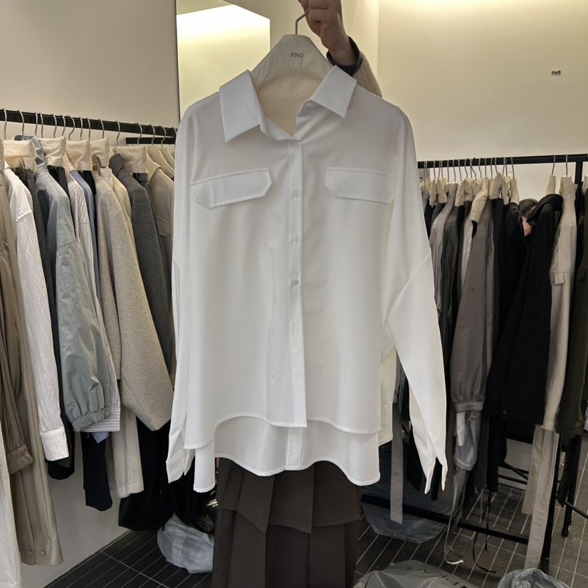 FIND-P東大門直郵㊣女裝新品真品26春夏襯衫蕾絲衫春款開衩FIND-P襯衫/蕾絲衫圖色1