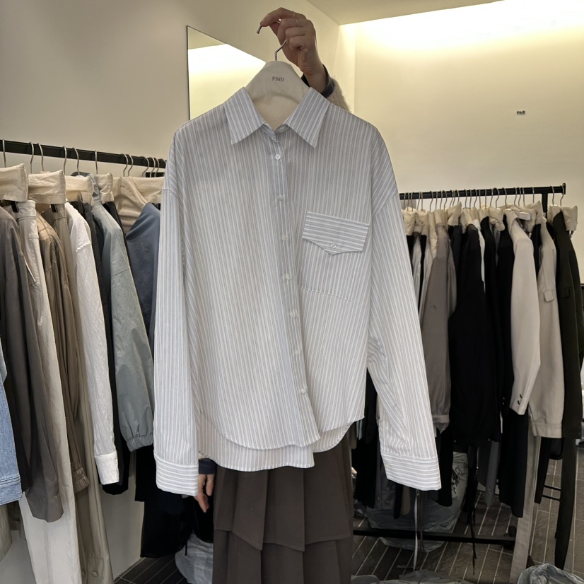 FIND-P韓國代購㊣女裝新品人氣休閑真品襯衫蕾絲衫口袋春款FIND-P襯衫/蕾絲衫圖色2