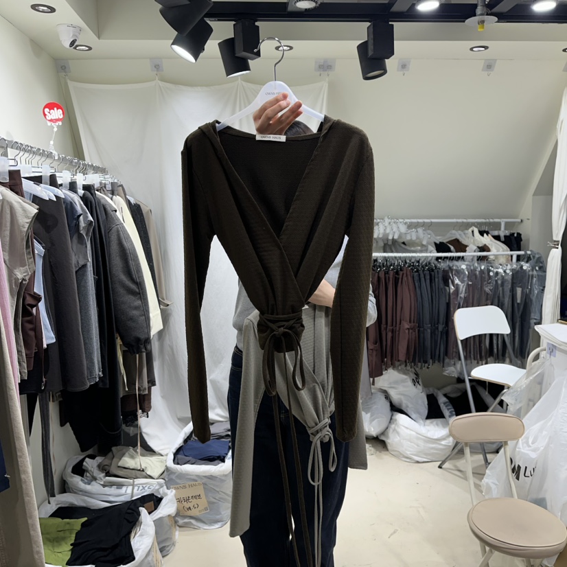 OWNS㊣東大門實拍女裝新品熱賣職業時尚人氣長袖T恤連帽衫春款OWNS HAUS長袖T恤圖色2