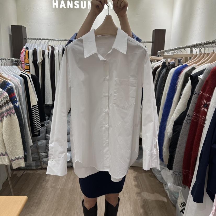 HANSUNGHYUN㊣東大門代購女裝新品職業時尚襯衫蕾絲衫春款蕾絲HANSUNGHYUN襯衫/蕾絲衫圖色2