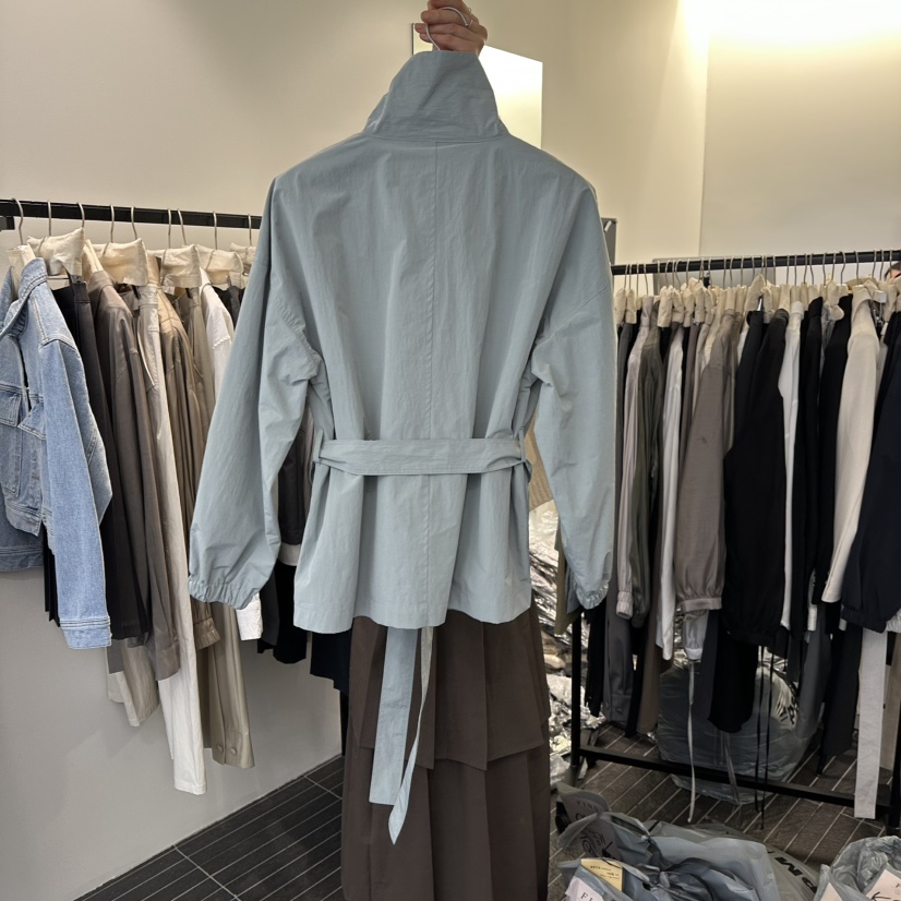 FIND-P韓國代購㊣女士新款休閑熱賣真品夾克含腰帶春款高領FIND-P夾克