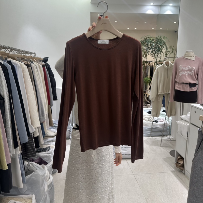 GRACIA㊣東大門實拍女士新品休閑推薦熱賣26春夏長袖T恤天絲春款GRACIA長袖T恤圖色3