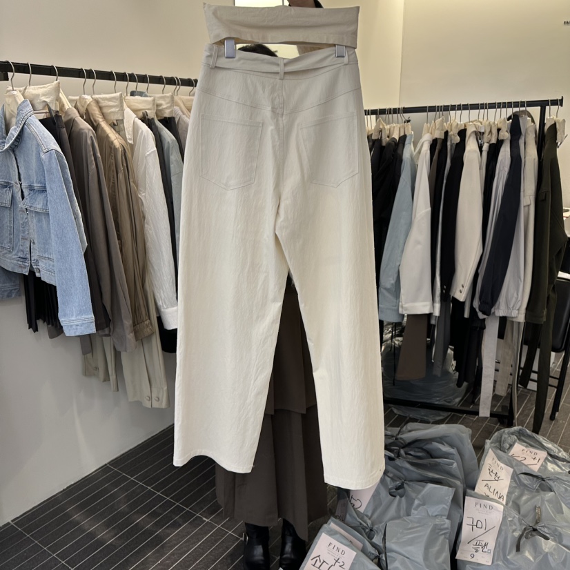 FIND-P韓國直郵㊣女士新款人氣職業26春夏熱賣休閑褲系帶春款FIND-P休閑褲