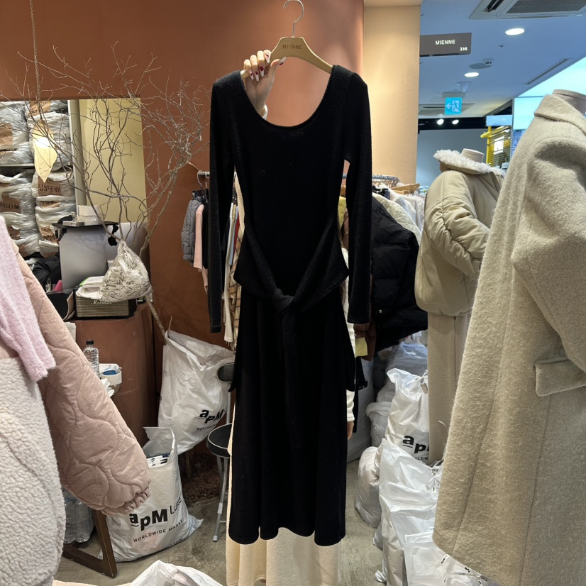 MIENNE㊣東大門實拍女士新款推薦休閑時尚職業熱賣連衣裙腰帶MIENNE連衣裙圖色3