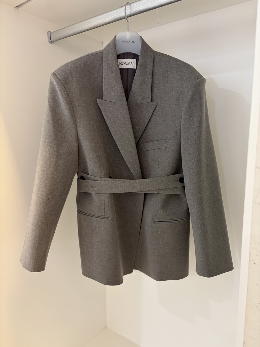 NORMAL韓國代購㊣女士新款時尚推薦休閑真品26春夏夾克含腰帶NORMAL夾克圖色1