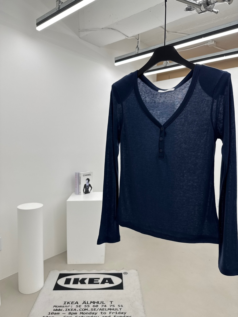 RED-A韓國代購㊣女士新款熱賣時尚真品休閑26春夏長袖T恤紐扣RED-A長袖T恤圖色4