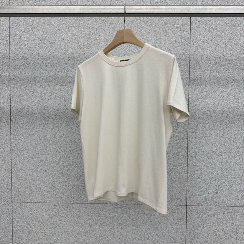 AT THE BAGEL韓國直郵㊣女士新品時尚熱賣職業推薦T恤春款AT THE BAGELT恤圖色2奶油色