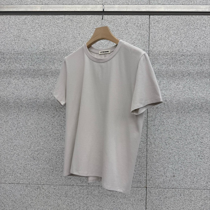 AT THE BAGEL韓國直郵㊣女士新品時尚熱賣職業推薦T恤春款AT THE BAGELT恤圖色7淺灰色