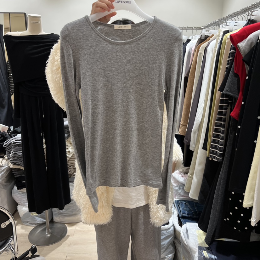LOVE SOME㊣東大門代購女士新品推薦真品熱賣人氣長袖T恤天絲LOVE SOME長袖T恤圖色2