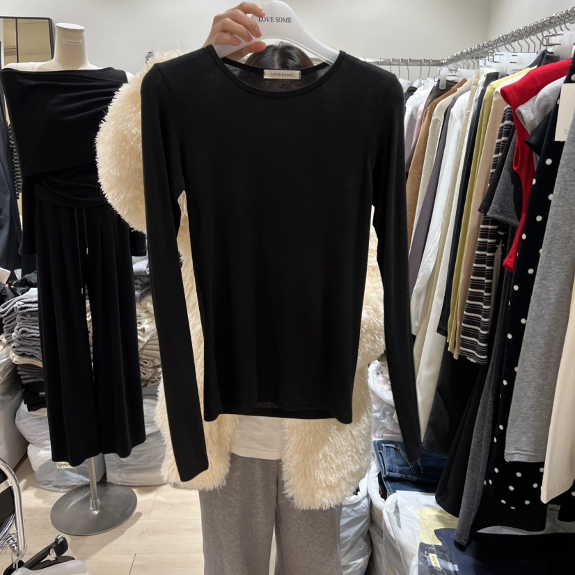LOVE SOME㊣東大門代購女士新品推薦真品熱賣人氣長袖T恤天絲LOVE SOME長袖T恤圖色3