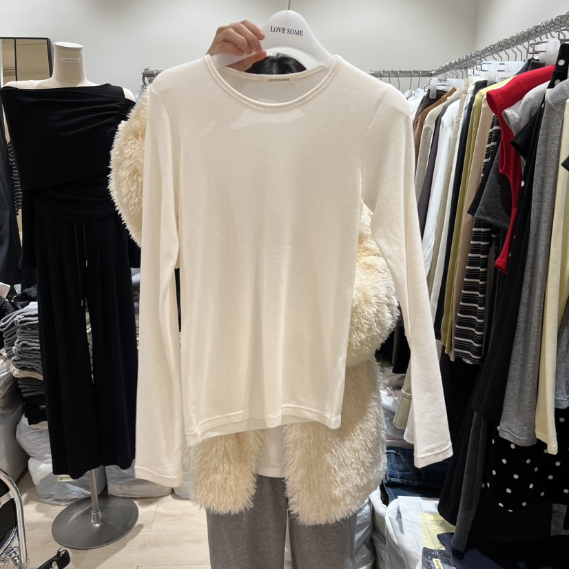 LOVE SOME㊣東大門代購女士新品推薦真品熱賣人氣長袖T恤天絲LOVE SOME長袖T恤圖色4