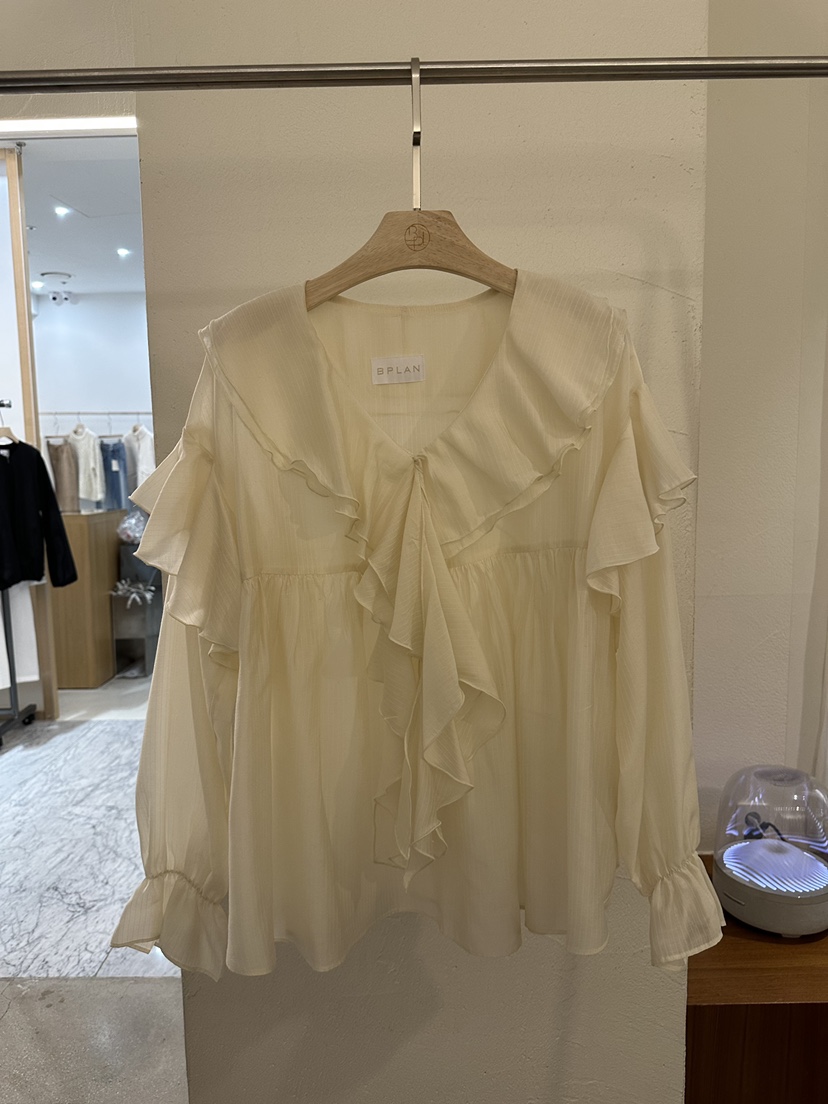 BPLAN㊣東大門實拍女裝新品休閑熱賣人氣26春夏襯衫蕾絲衫春款BPLAN襯衫/蕾絲衫圖色1