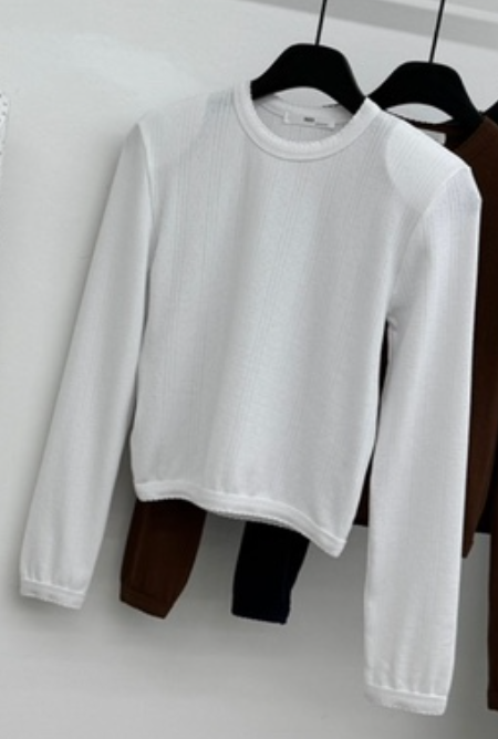 RED-A韓國代購㊣女士新款職業熱賣真品人氣長袖T恤刺繡鏤空RED-A長袖T恤圖色5