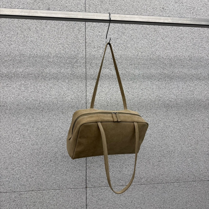 AT THE BAGEL㊣東大門實拍女裝新款26春夏單肩斜跨包褶皺絨AT THE BAGEL單肩/斜跨包