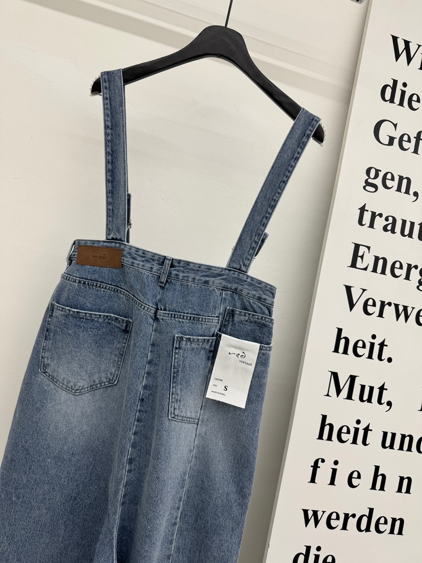 RED-A韓國直郵㊣女裝新品真品26春夏休閑推薦職業背帶褲口袋RED-A背帶褲