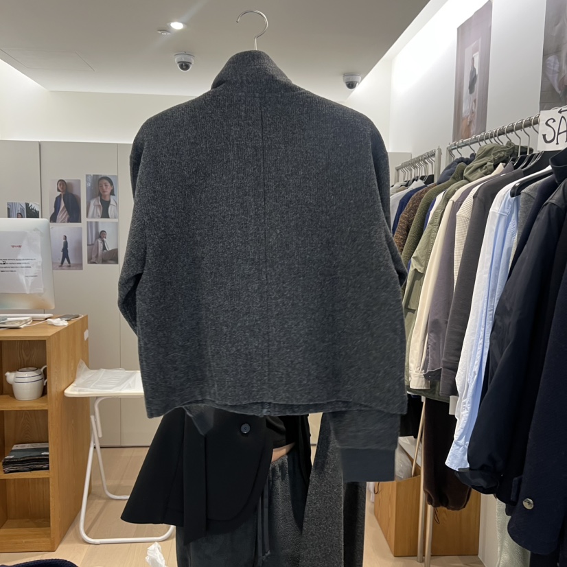 THE STARDUST韓國代購㊣女士新款人氣短款大衣高領拉鏈衫羊毛混紡THE STARDUST短款大衣