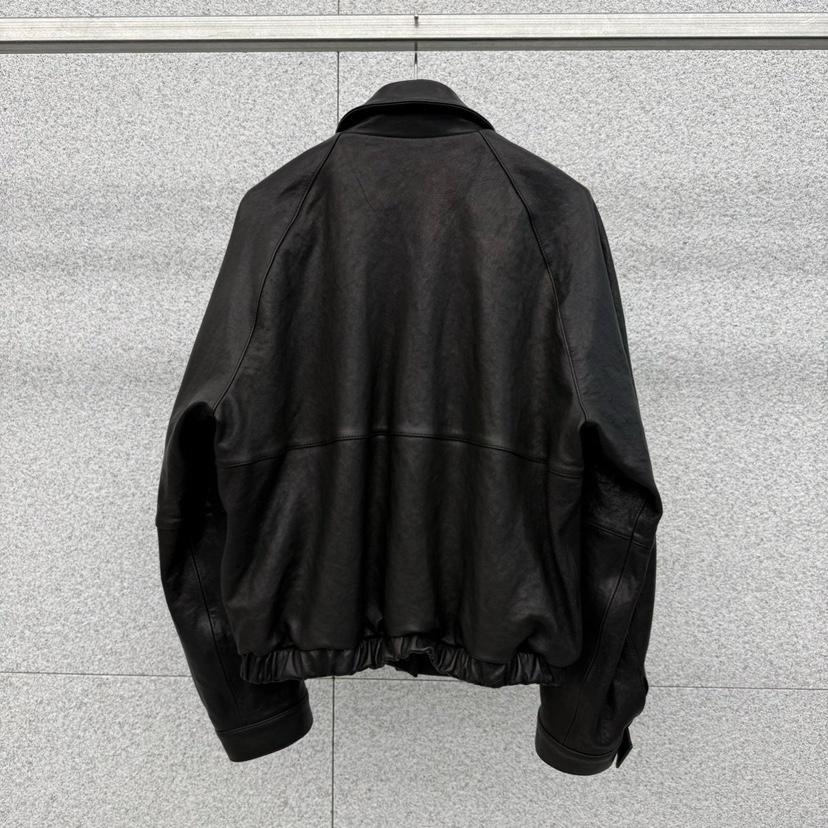 AT THE BAGEL㊣東大門實拍女裝新品真品人氣皮衣春款褶皺AT THE BAGEL皮衣