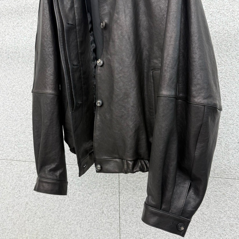 AT THE BAGEL㊣東大門實拍女裝新品真品人氣皮衣春款褶皺AT THE BAGEL皮衣