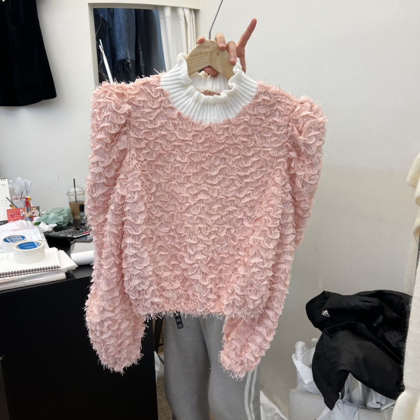 BEEN-A㊣東大門代購女裝新款真品26春夏時尚襯衫蕾絲衫高領BEEN-A襯衫/蕾絲衫圖色2