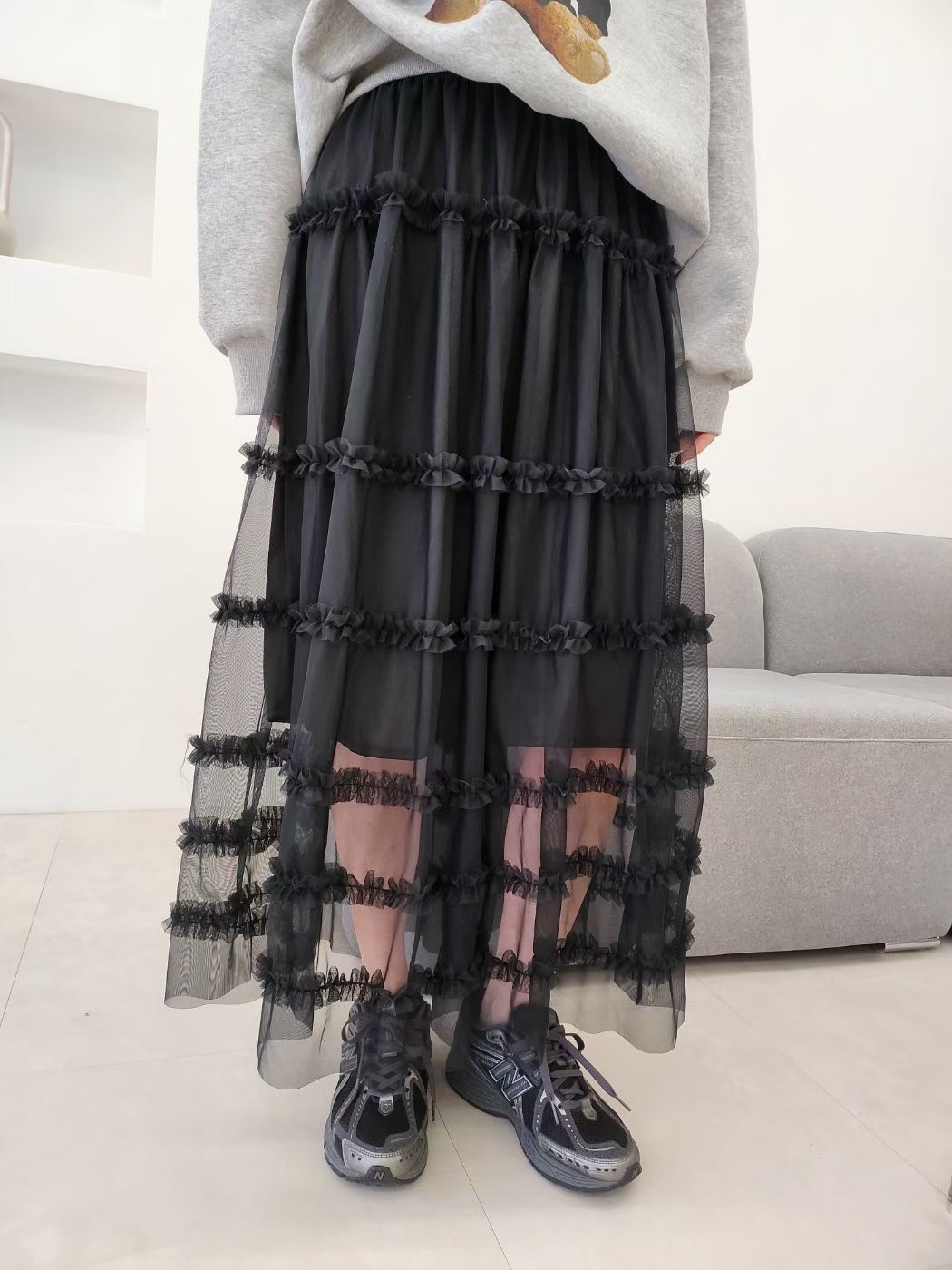 LAYERING東大門實拍女裝新品時尚25秋冬人氣休閑推薦長裙LAYERING長裙圖色1