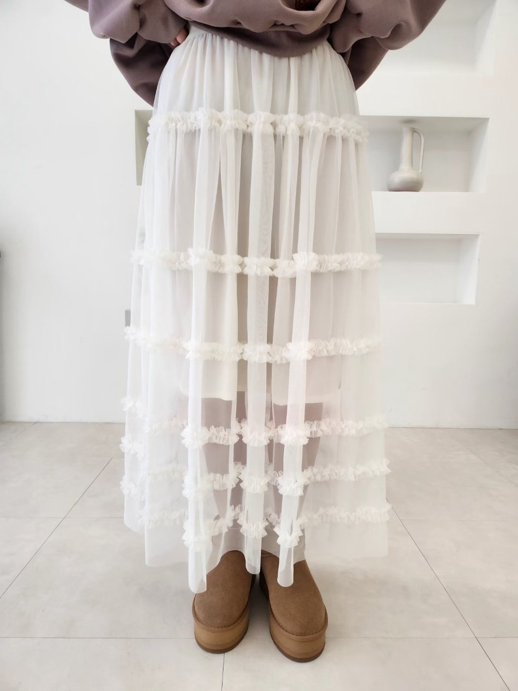 LAYERING東大門實拍女裝新品時尚25秋冬人氣休閑推薦長裙LAYERING長裙圖色2