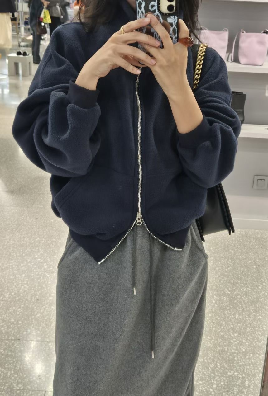 MARE MOHE東大門直郵女裝新款推薦人氣休閑夾克抓絨拉鏈MARE MOHE夾克圖色3