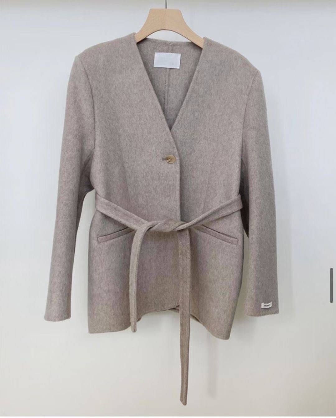 MARE MOHE東大門代購女裝新品熱賣人氣休閑短款大衣含腰繩MARE MOHE短款大衣圖色2