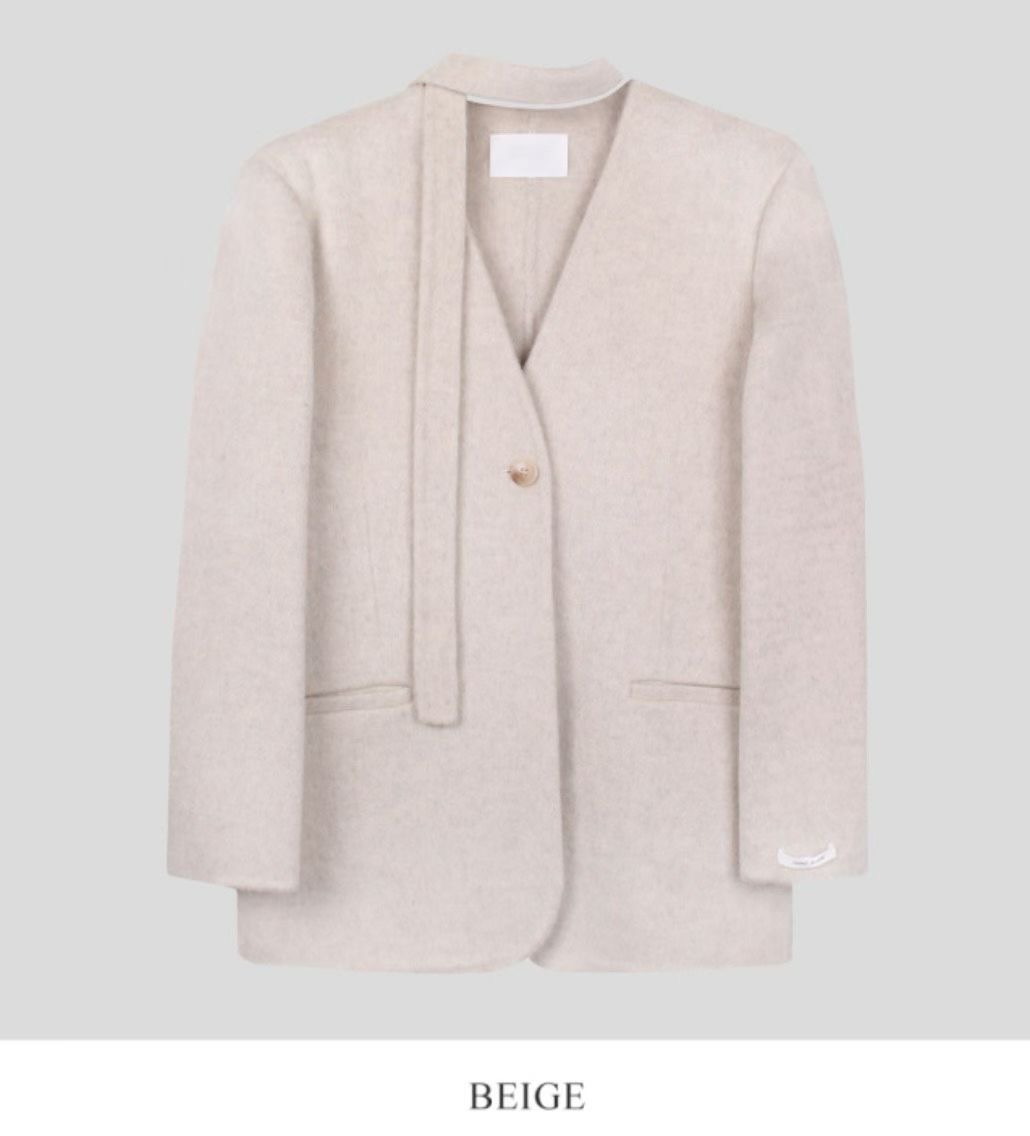 MARE MOHE東大門代購女裝新品熱賣人氣休閑短款大衣含腰繩MARE MOHE短款大衣圖色3