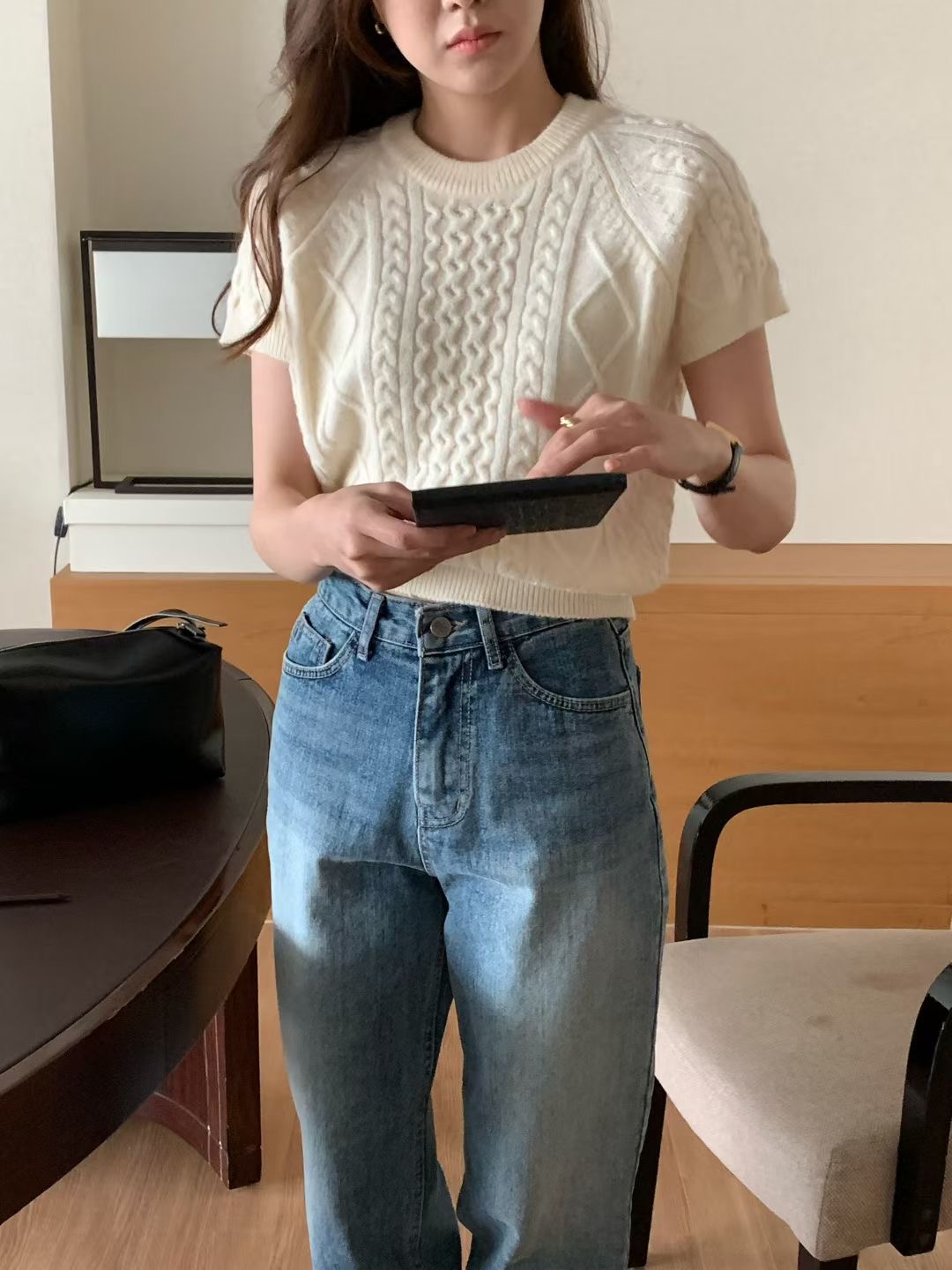 MARE MOHE韓國代購女士新款休閑時尚熱賣針織衫不含內搭MARE MOHE針織衫圖色2