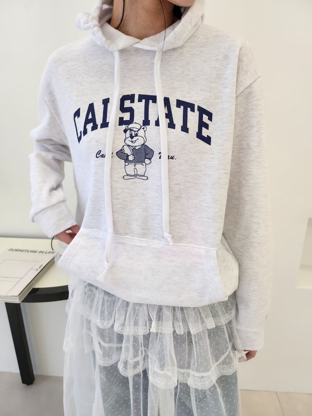 LAYERING韓國代購女裝新款職業人氣25秋冬休閑衛衣加絨兜帽LAYERING衛衣圖色1