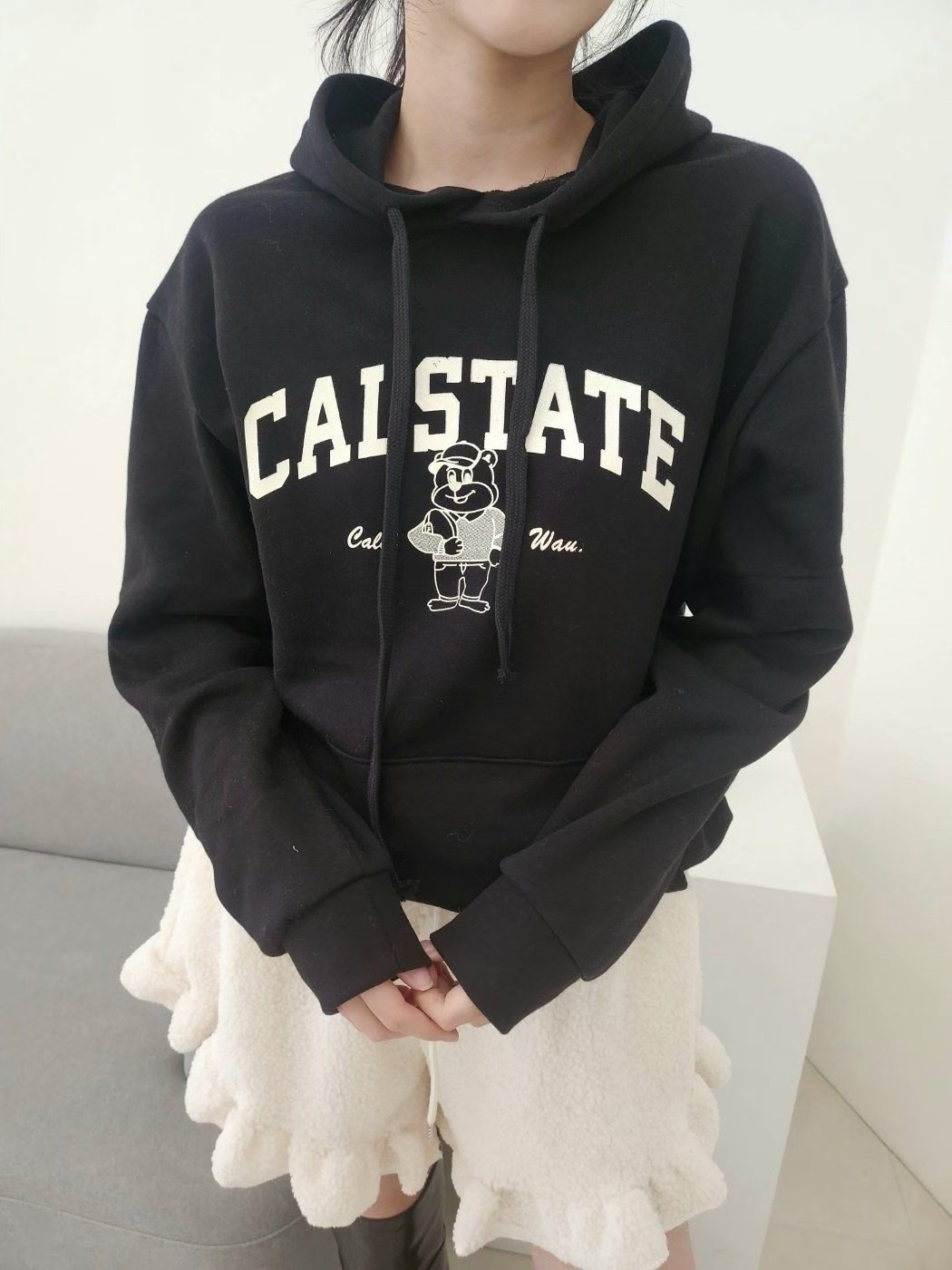 LAYERING韓國代購女裝新款職業人氣25秋冬休閑衛衣加絨兜帽LAYERING衛衣圖色3